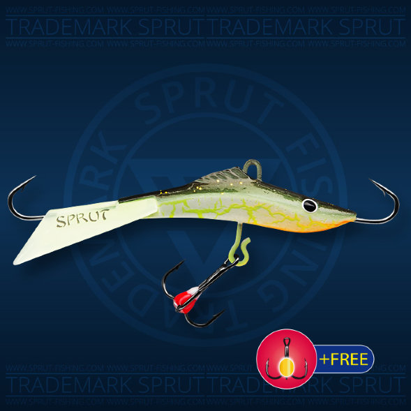 Балансир рыболовный для зимней рыбалки Sprut Mikari №9 22г 75мм WOL-UV+тр. с ф/к