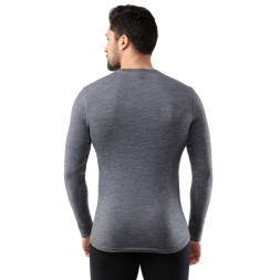 Футболка муж. Norveg Soft с длин.рукавом, цвет серый меланж, разм S