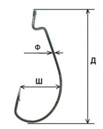 Крючок FISH SEASON FS Worm №3/0 3шт офсет. 3312-0033F