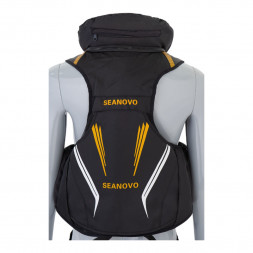 Жилет страховочный SJ61, чёрное золото, накладные карманы, р-р L