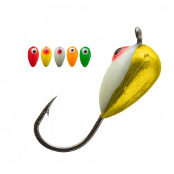 Мормышка вольфрамовая Lumicom Банан с ушком Ф4 AuP с окун. фосф. гл., цена за 1 шт.