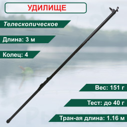 Удилище тел. Волжанка Волгаръ 3.0м тест до 40гр композит ск